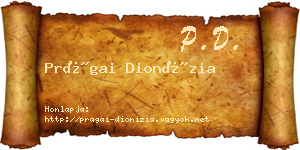 Prágai Dionízia névjegykártya